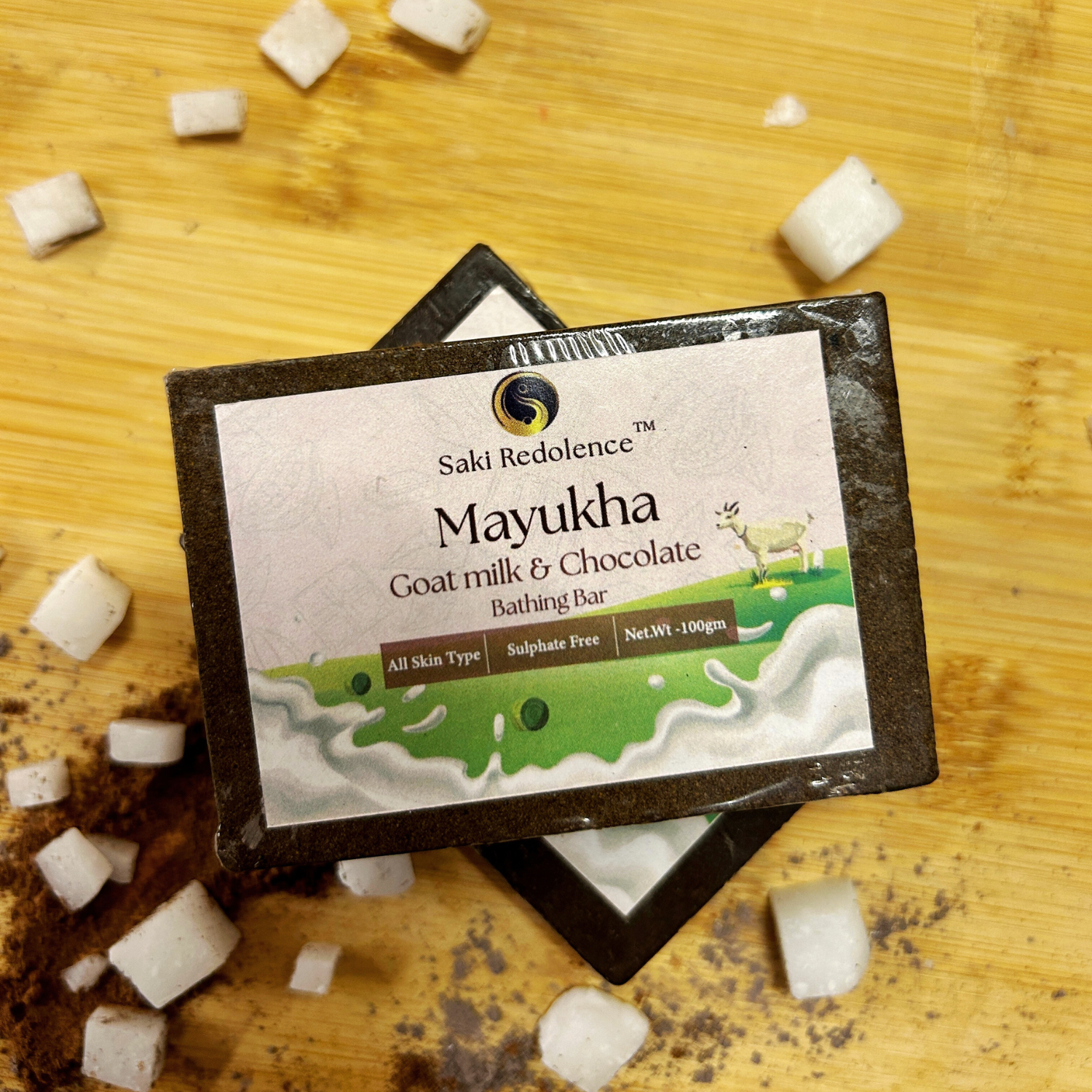 Mayukha Goat Milk & Chocolate Soap – Deep Moisturizing Soap with Goat Milk & Chocolate (100gm)