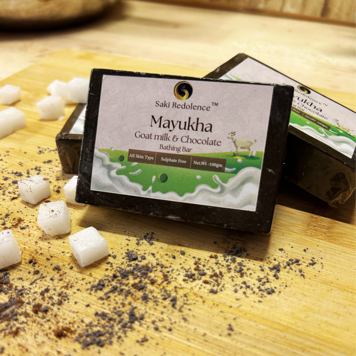 Mayukha Goat Milk & Chocolate Soap – Deep Moisturizing Soap with Goat Milk & Chocolate (100gm)