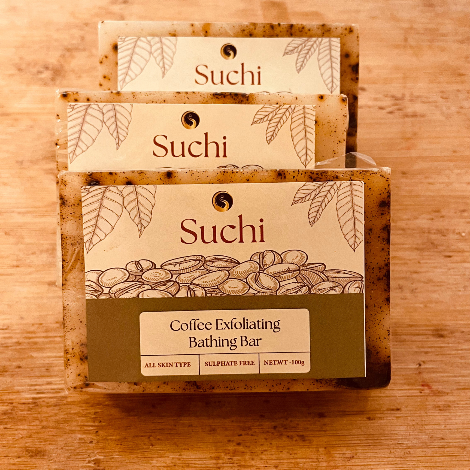 Suchi Coffee Exfoliating Soap – Energizing Coffee Soap for Smooth & Bright Skin(100gm)